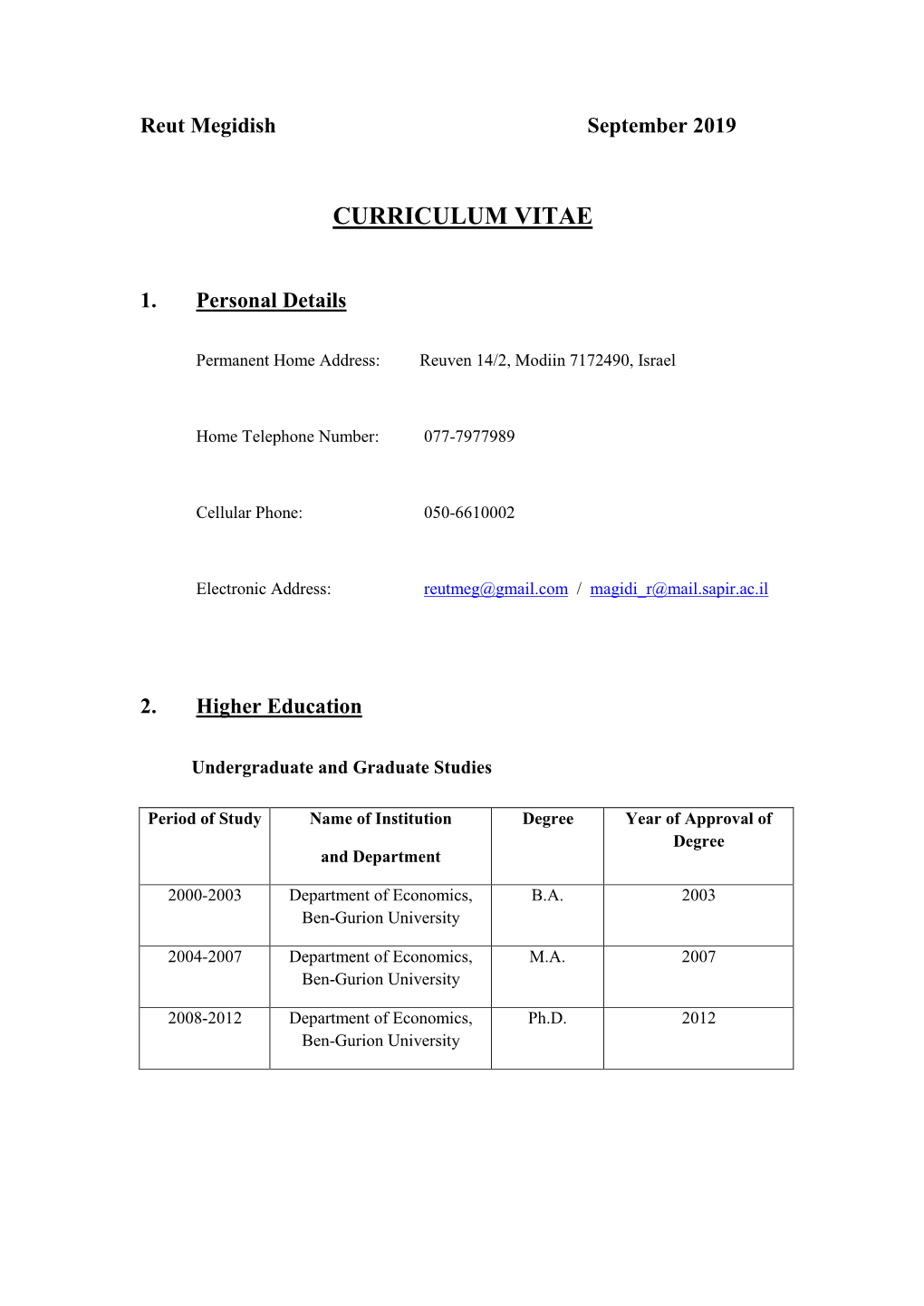 Curriculum Vitae