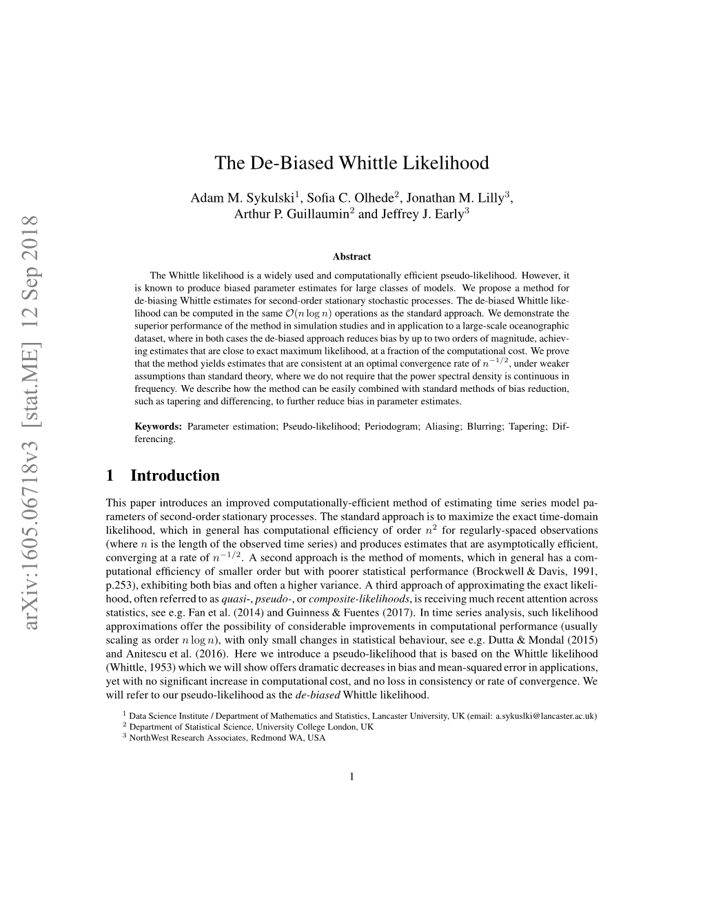 The De-Biased Whittle Likelihood