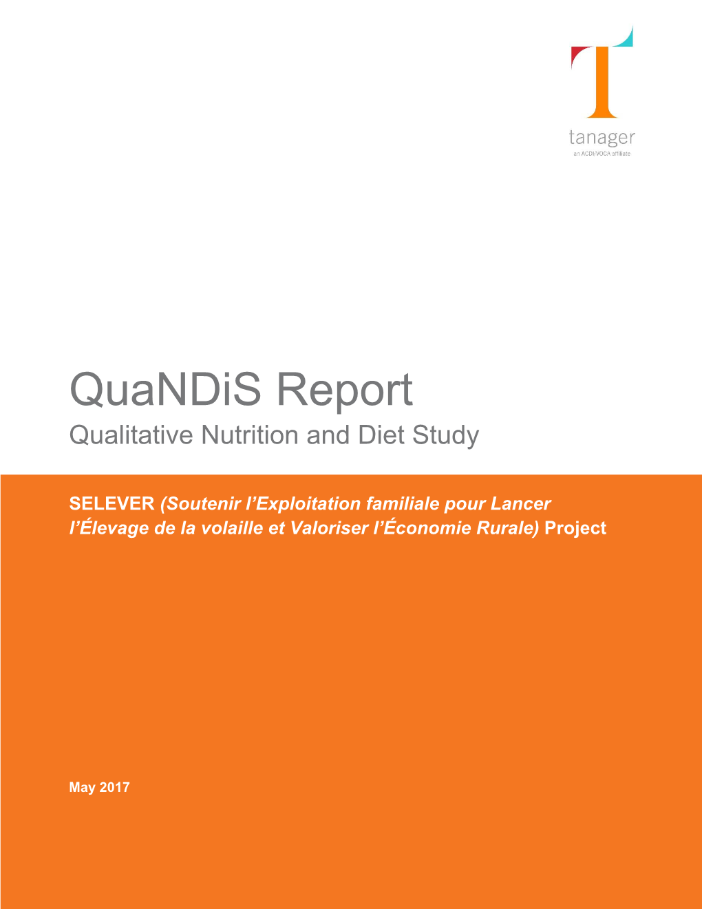 QUANDIS Report – Qualitative Nutrition and Diet Study