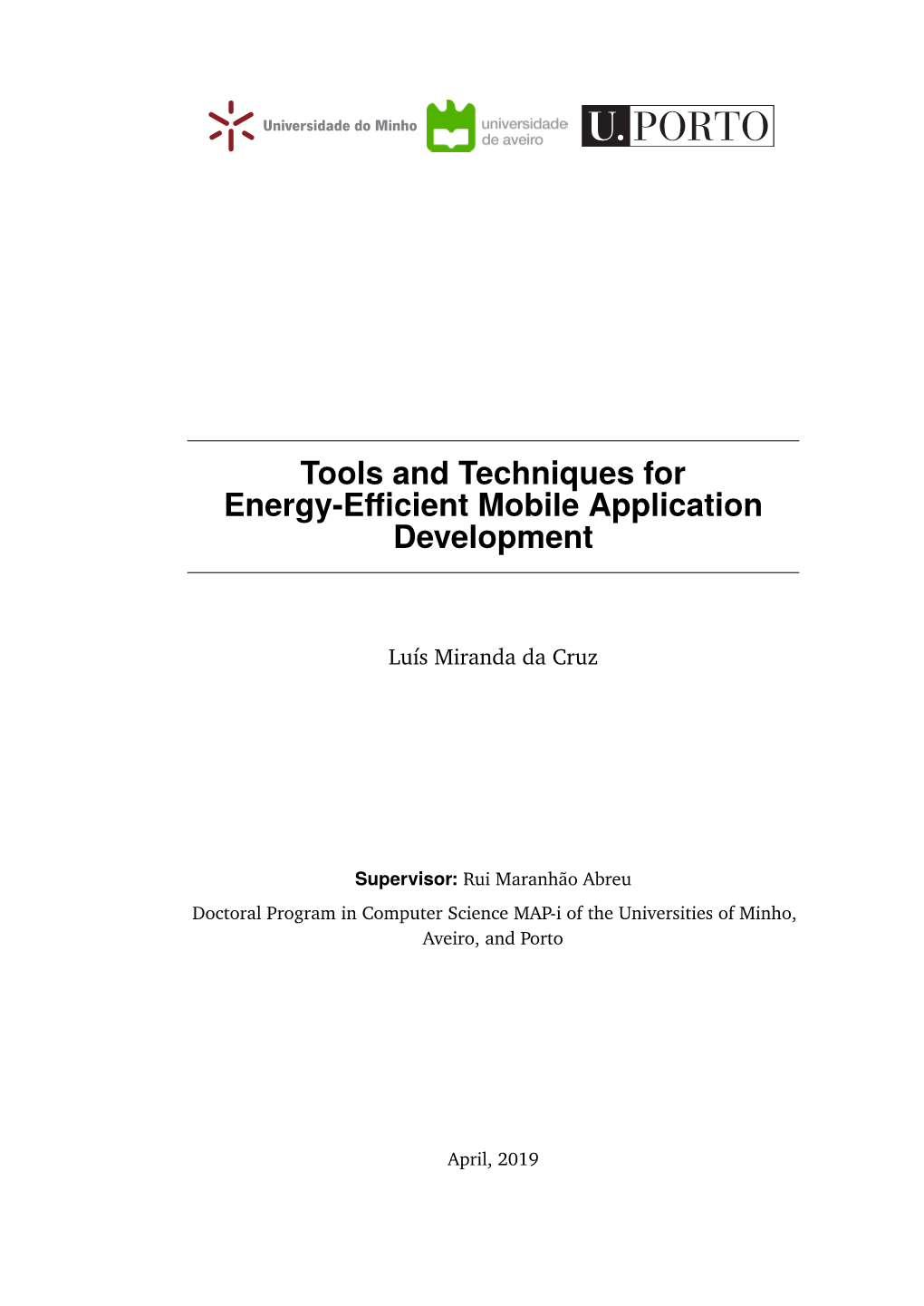 Tools and Techniques for Energy-Efficient Mobile Application
