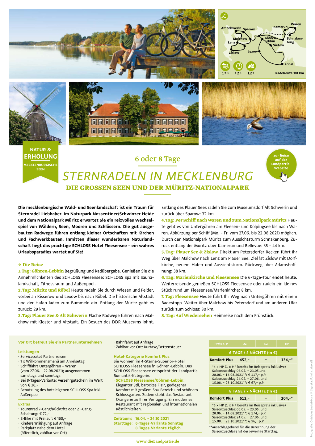 Sternradeln in Mecklenburg Die Grossen Seen Und Der Müritz-Nationalpark