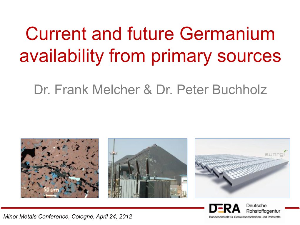 Germanium Availability from Primary Sources