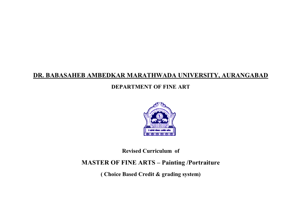 MASTER of FINE ARTS – Painting /Portraiture ( Choice Based Credit & Grading System) W.E.F