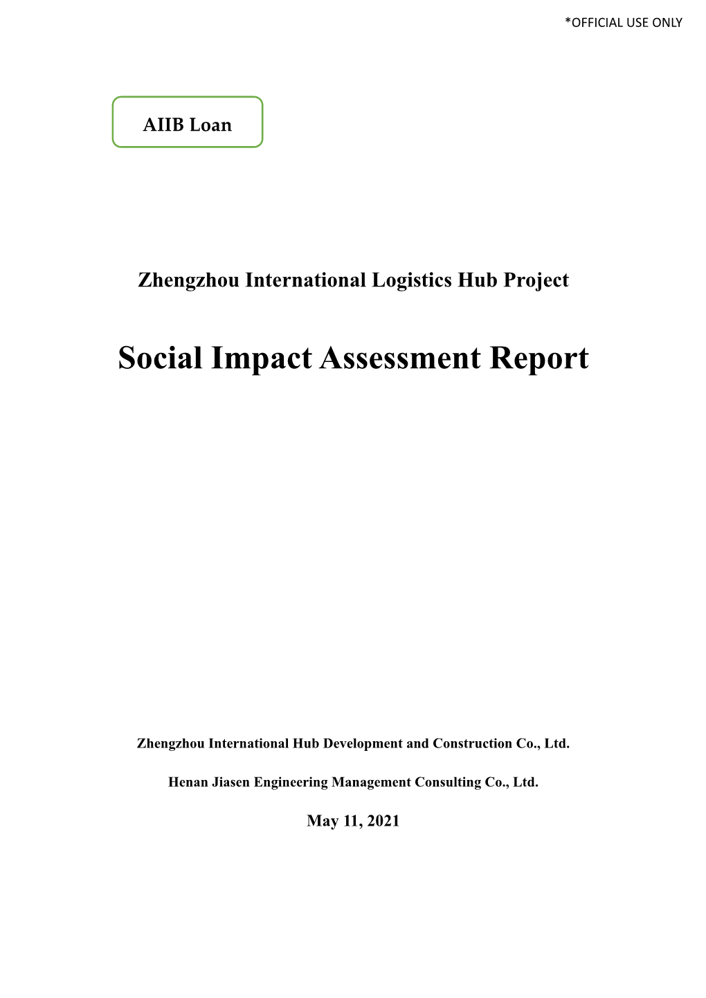 Social Impact Assessment Report