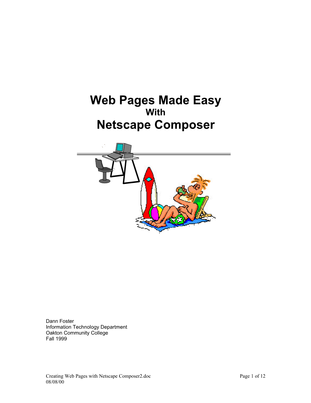 Web Pages Made Easy Netscape Composer