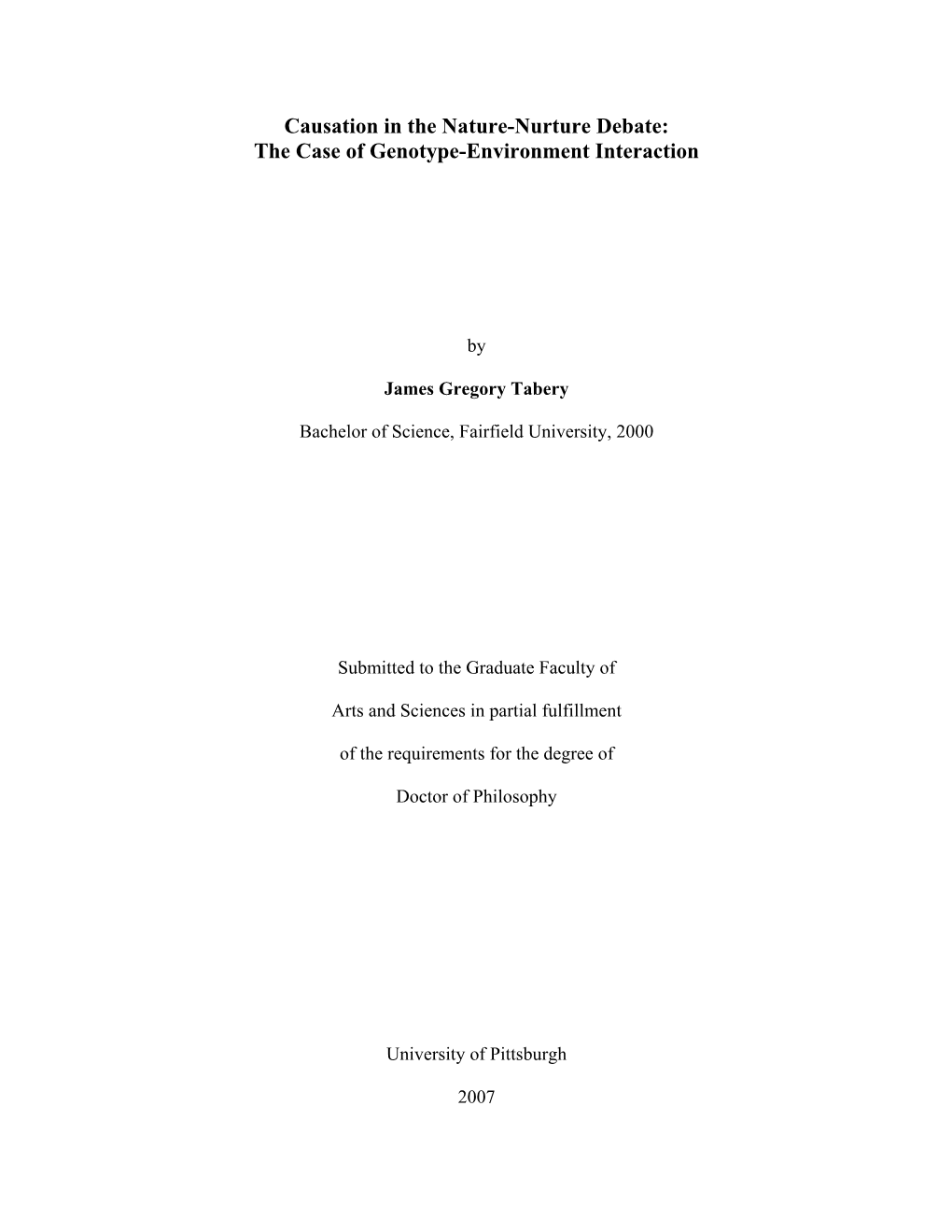 Causation in the Nature-Nurture Debate: the Case of Genotype-Environment Interaction