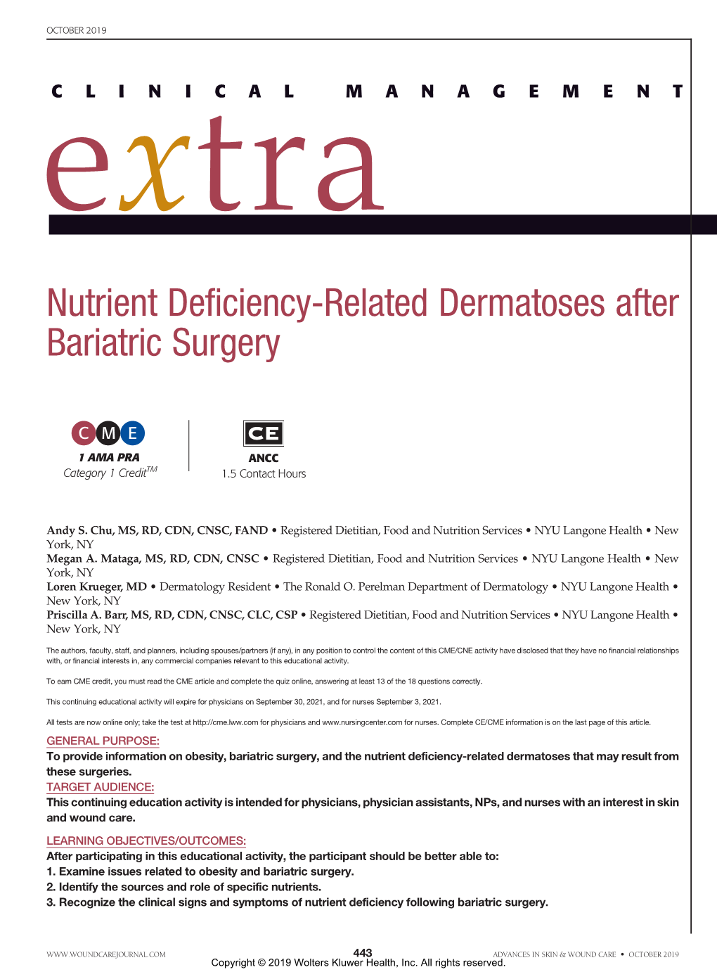 Nutrient Deficiency-Related Dermatoses After Bariatric Surgery