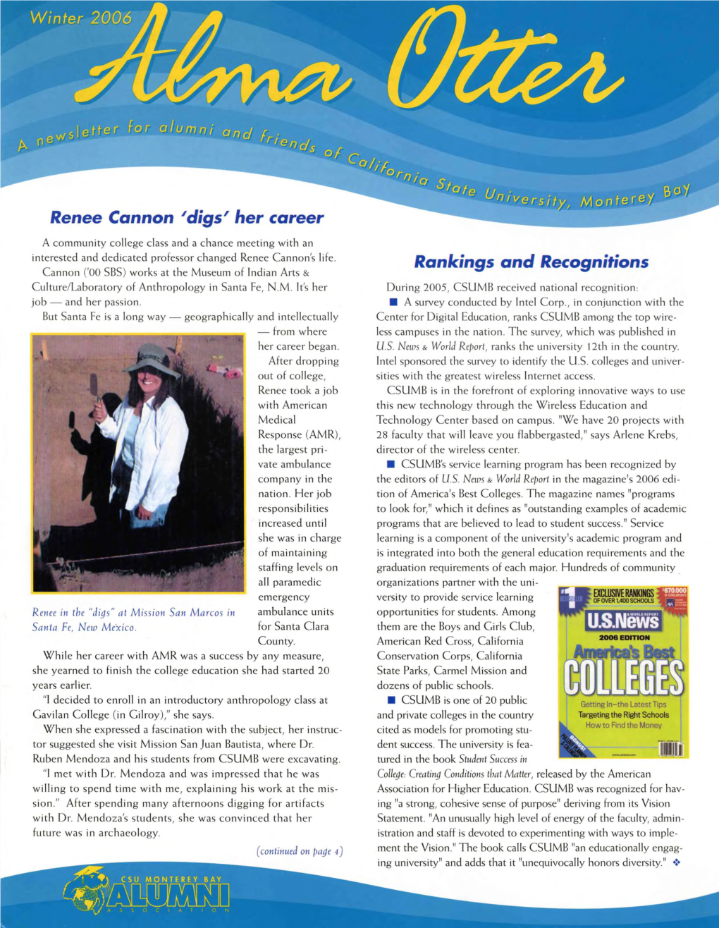 Alma Otter a Newsletter for Alumni and Friends of California State University, Monterey Bay