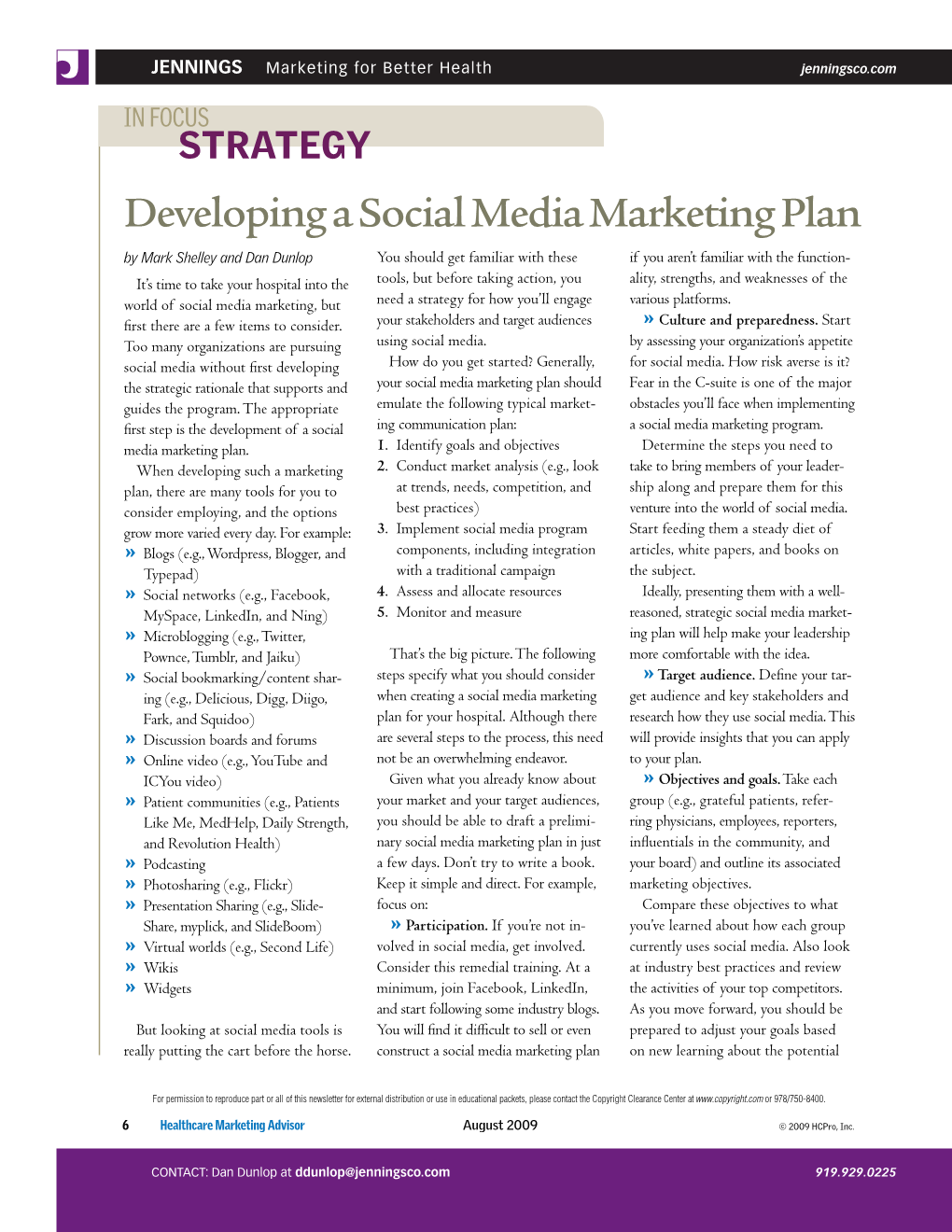 Developing a Social Media Marketing Plan