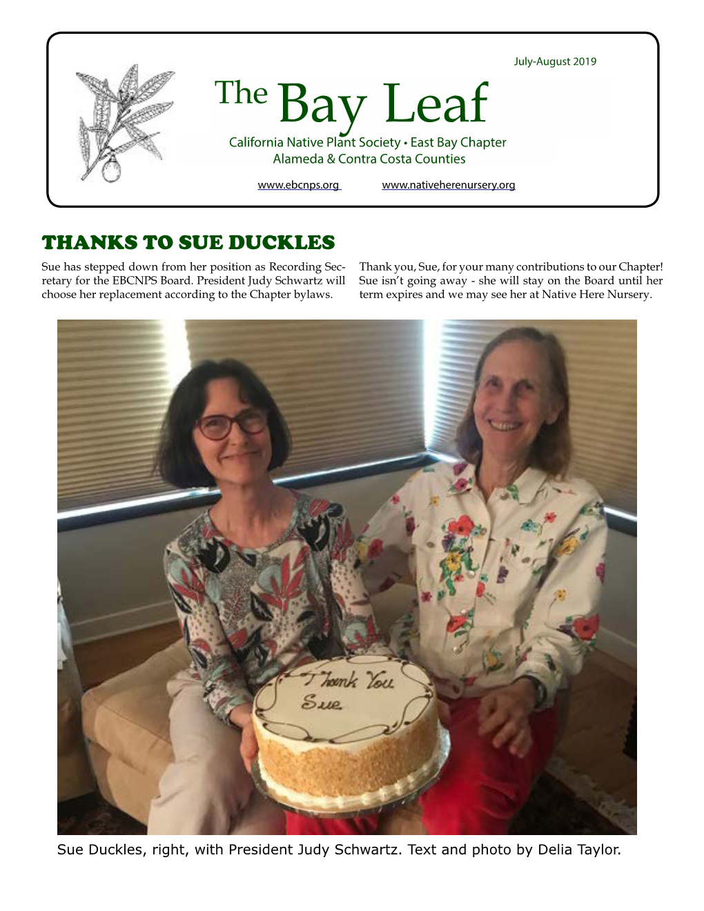 The Bay Leaf California Native Plant Society • East Bay Chapter Alameda & Contra Costa Counties