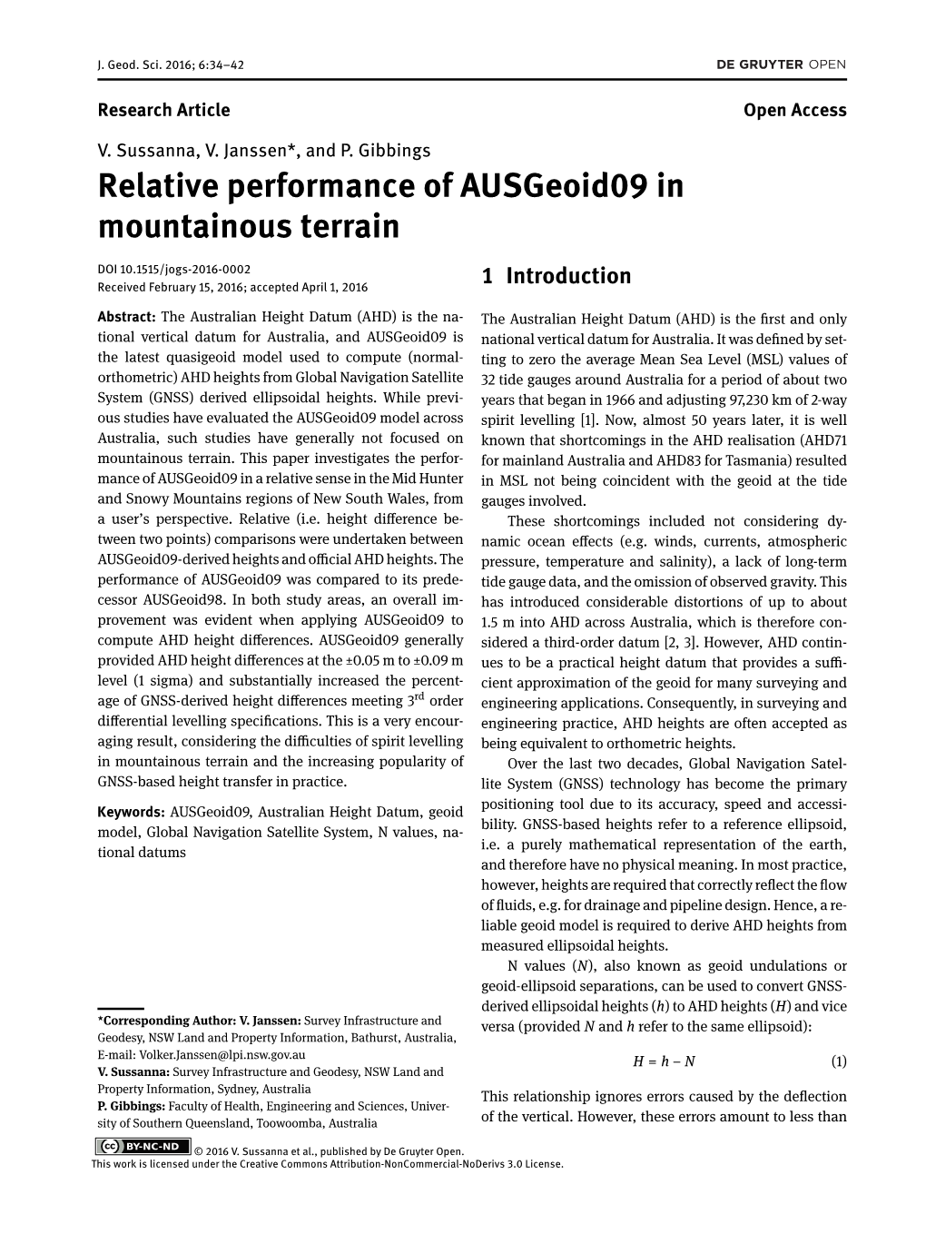 Relative Performance of Ausgeoid09 in Mountainous Terrain