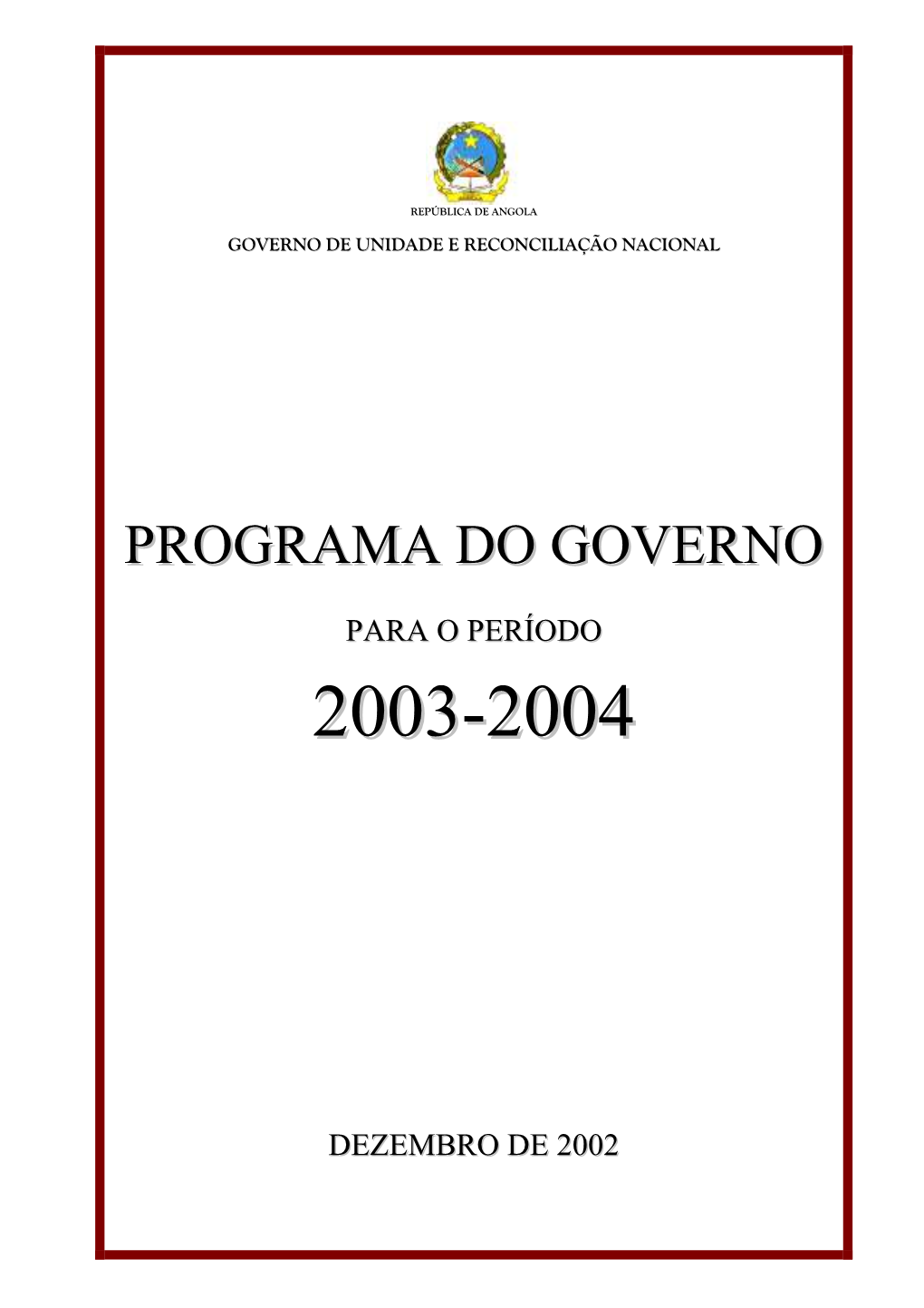 Programa Do Governo 2003-2004