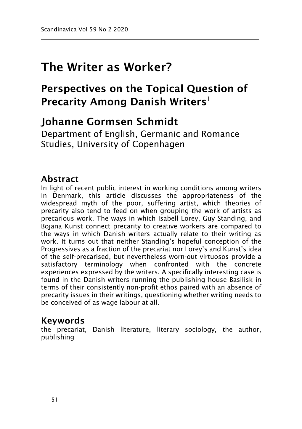 The Writer As Worker?