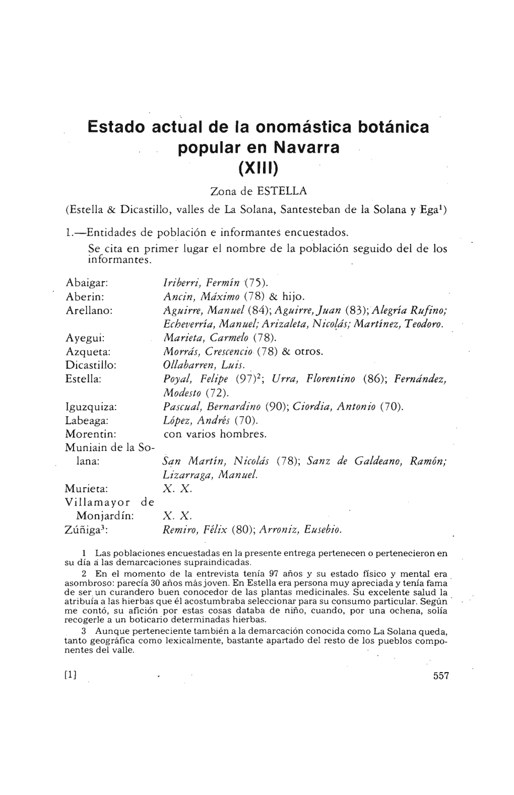 Estado Actual De La Onomástica Botánica Popular En Navarra (Xl I 1)
