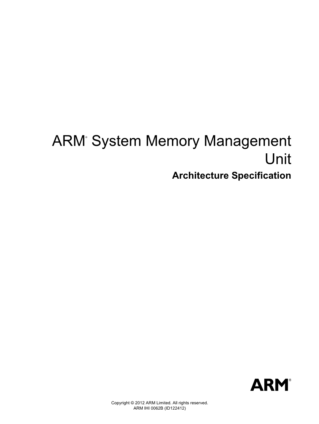 ARM System Memory Management Unit Architecture Specification