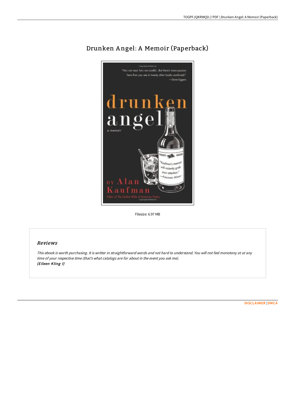 Read Book Drunken Angel: a Memoir (Paperback)