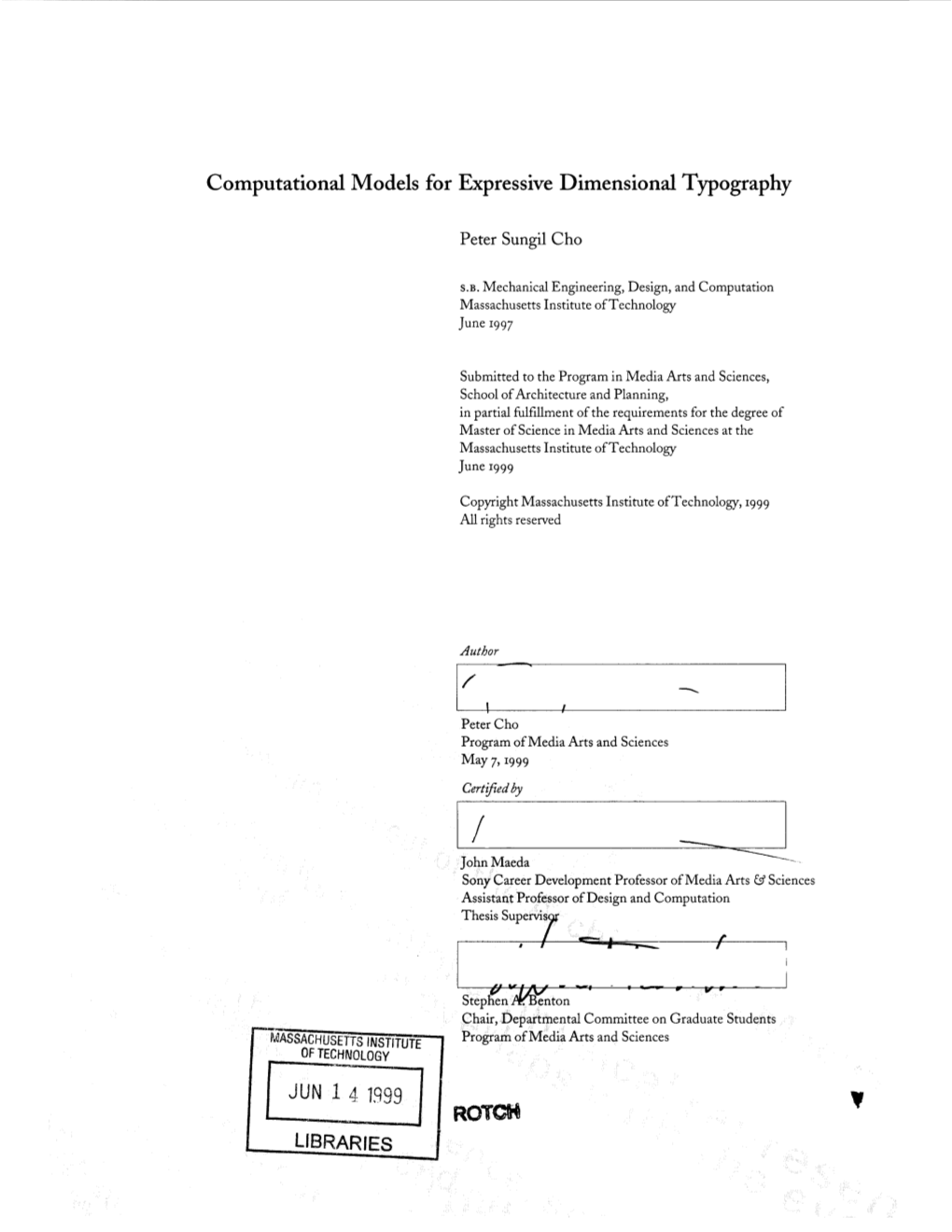 Computational Models for Expressive Dimensional Typography JUN