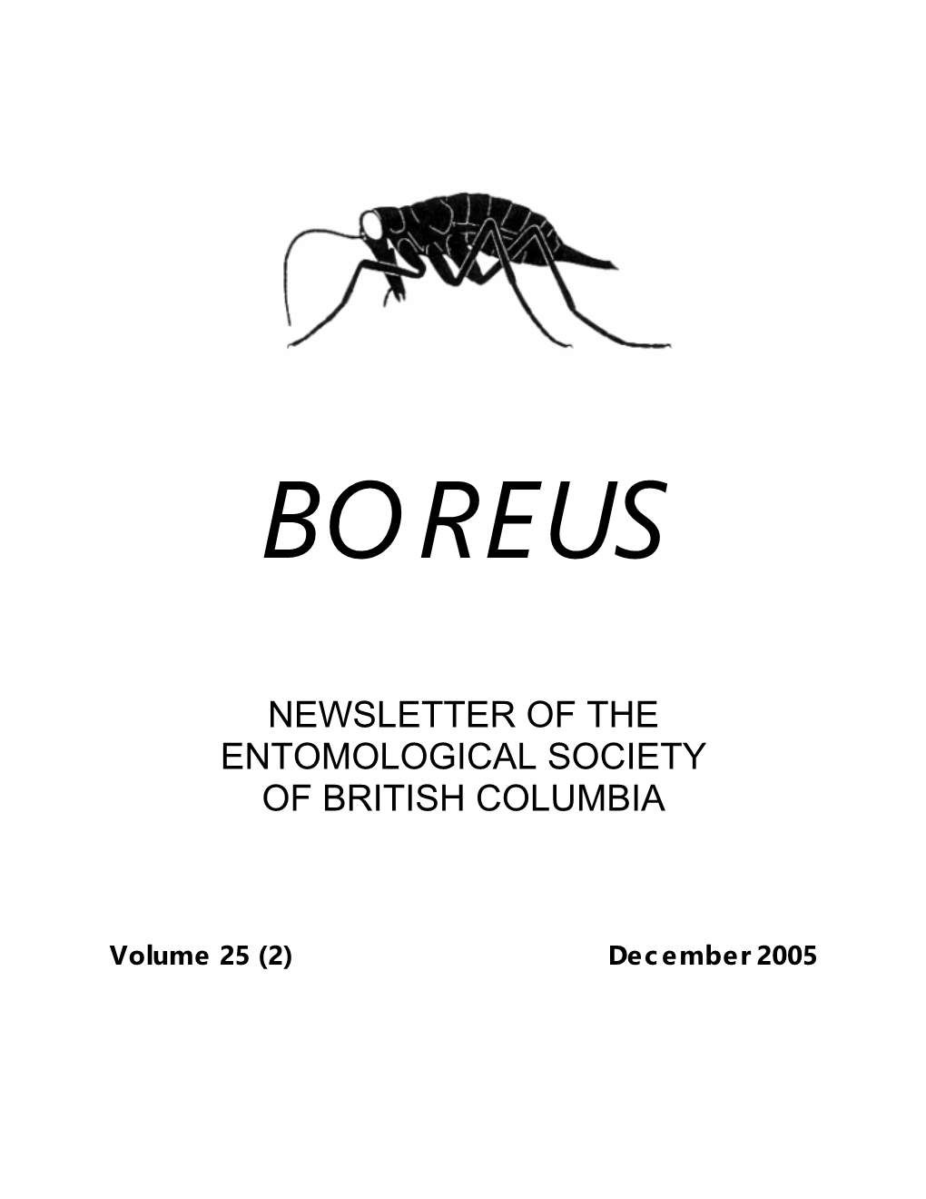 Newsletter of the Entomological Society of British Columbia