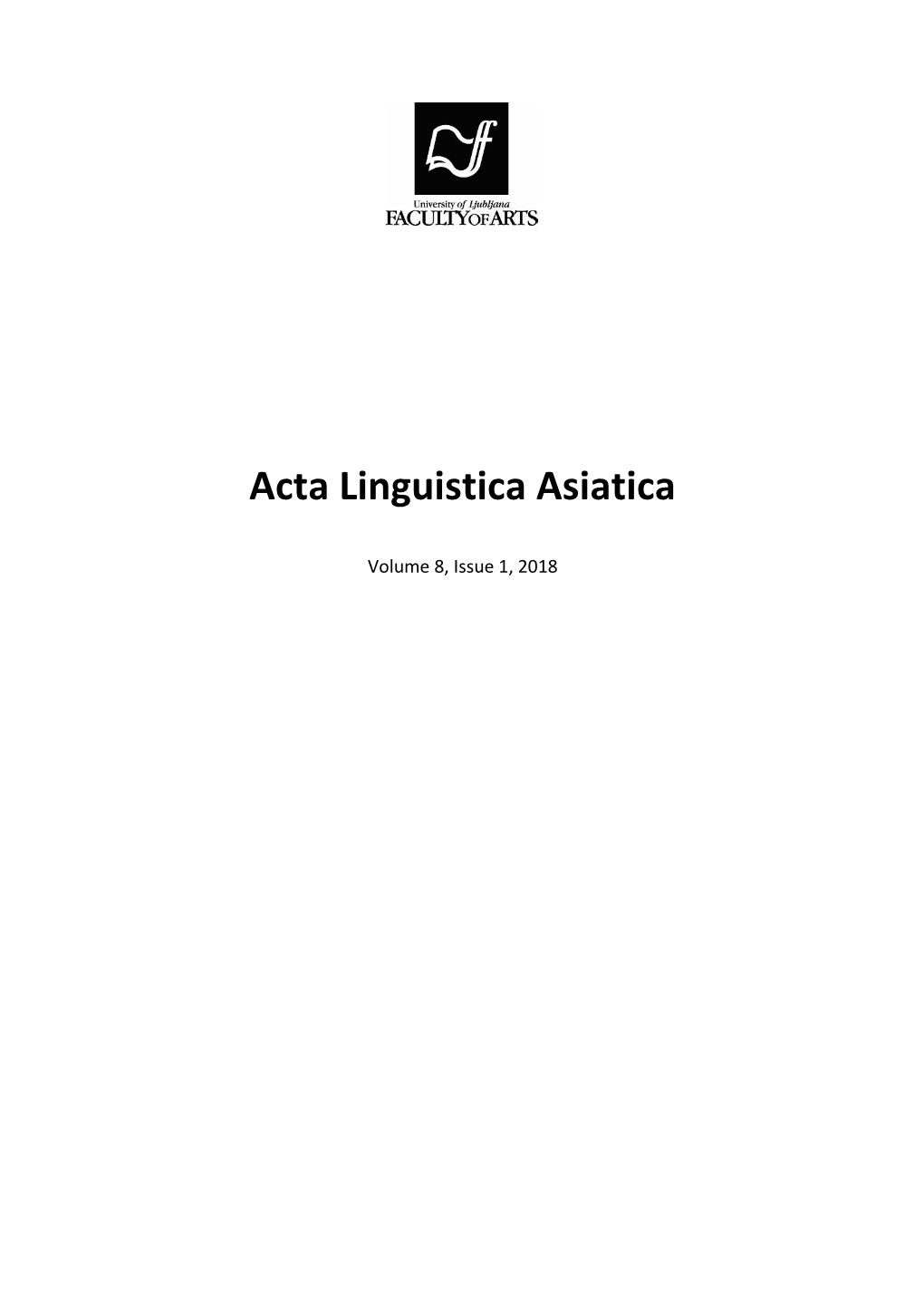 Acta Linguistica Asiatica