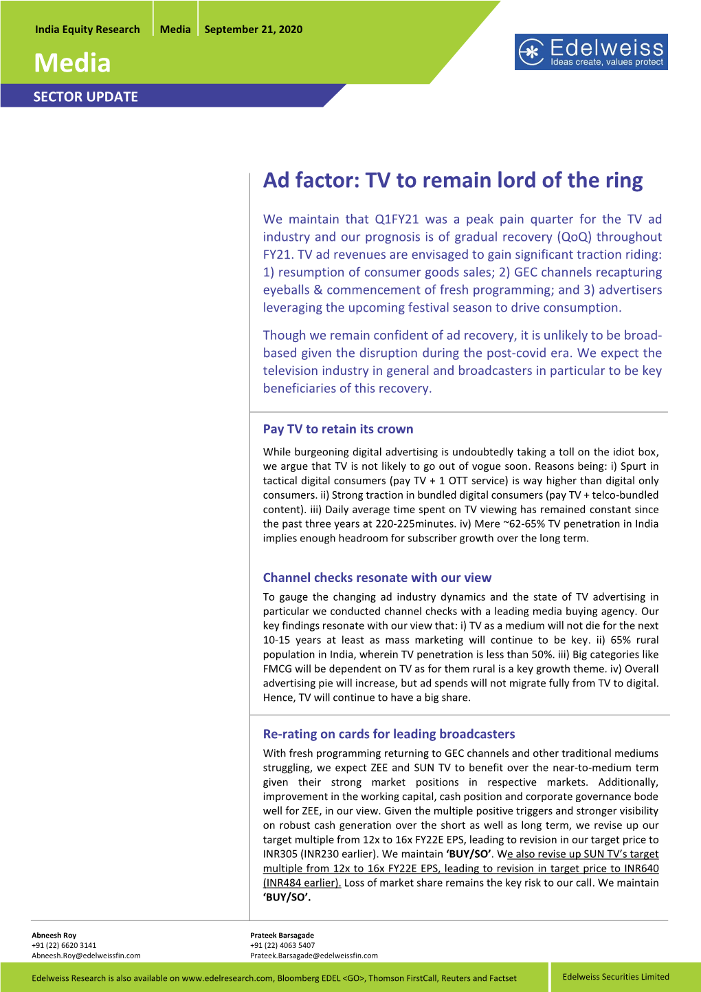 Ad Factor: TV to Remain Lord of the Ring