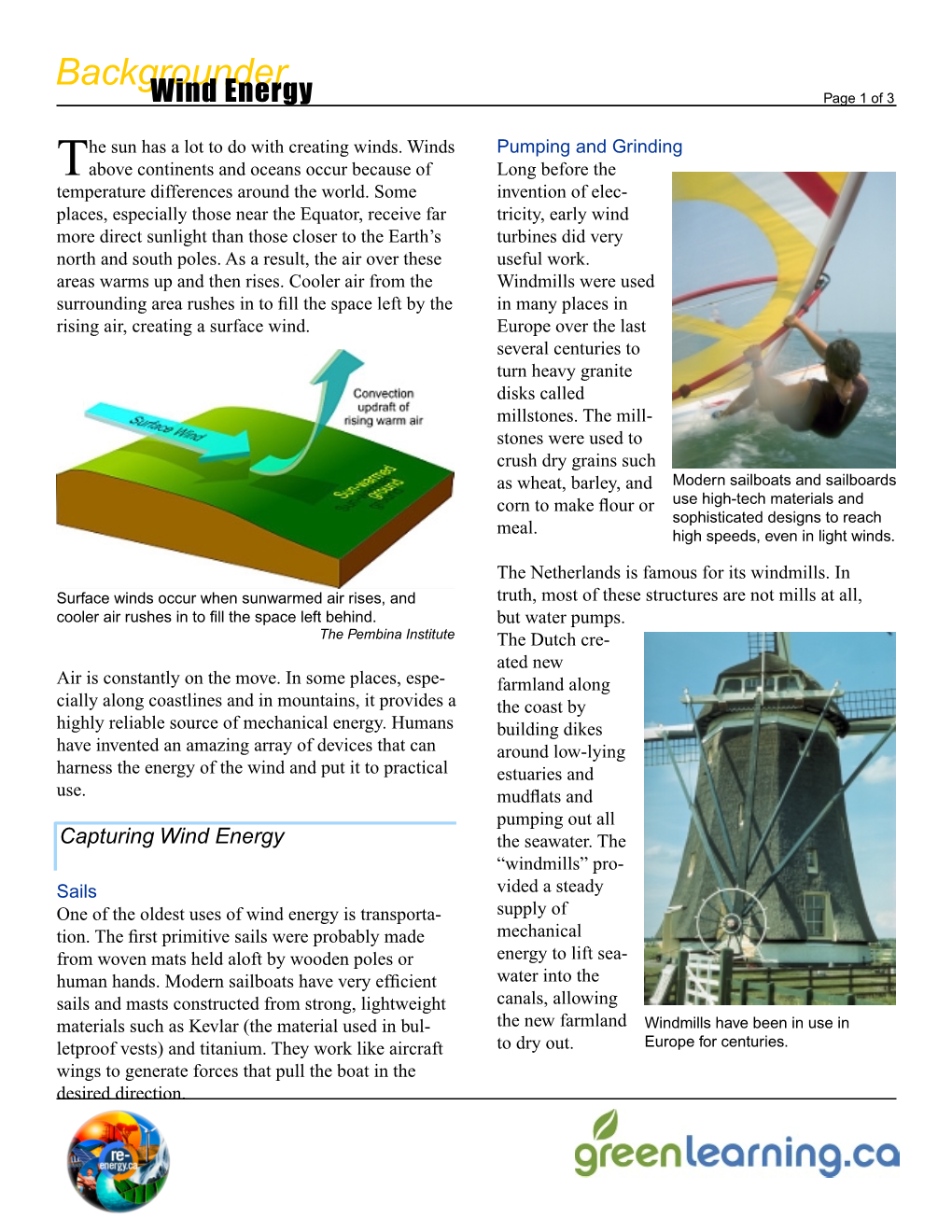 Backgrounder Wind Energy Page 1 of 3