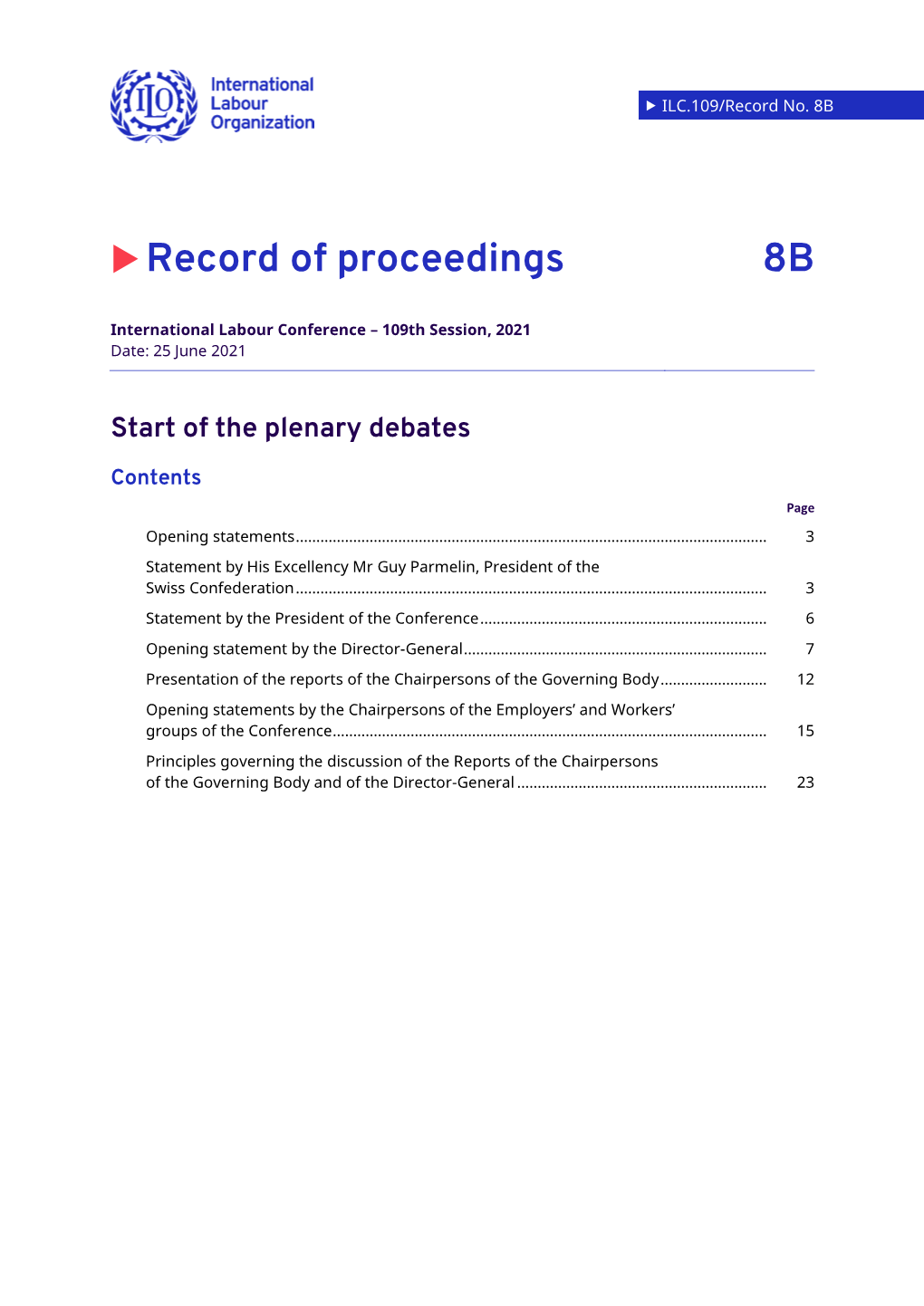 Record of Proceedings 8B