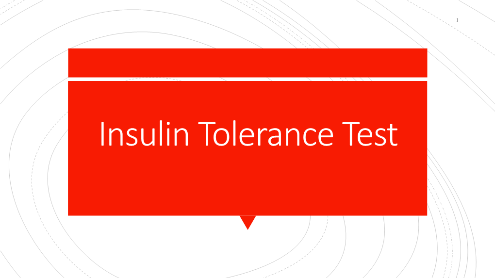 Insulin Tolerance Test 2