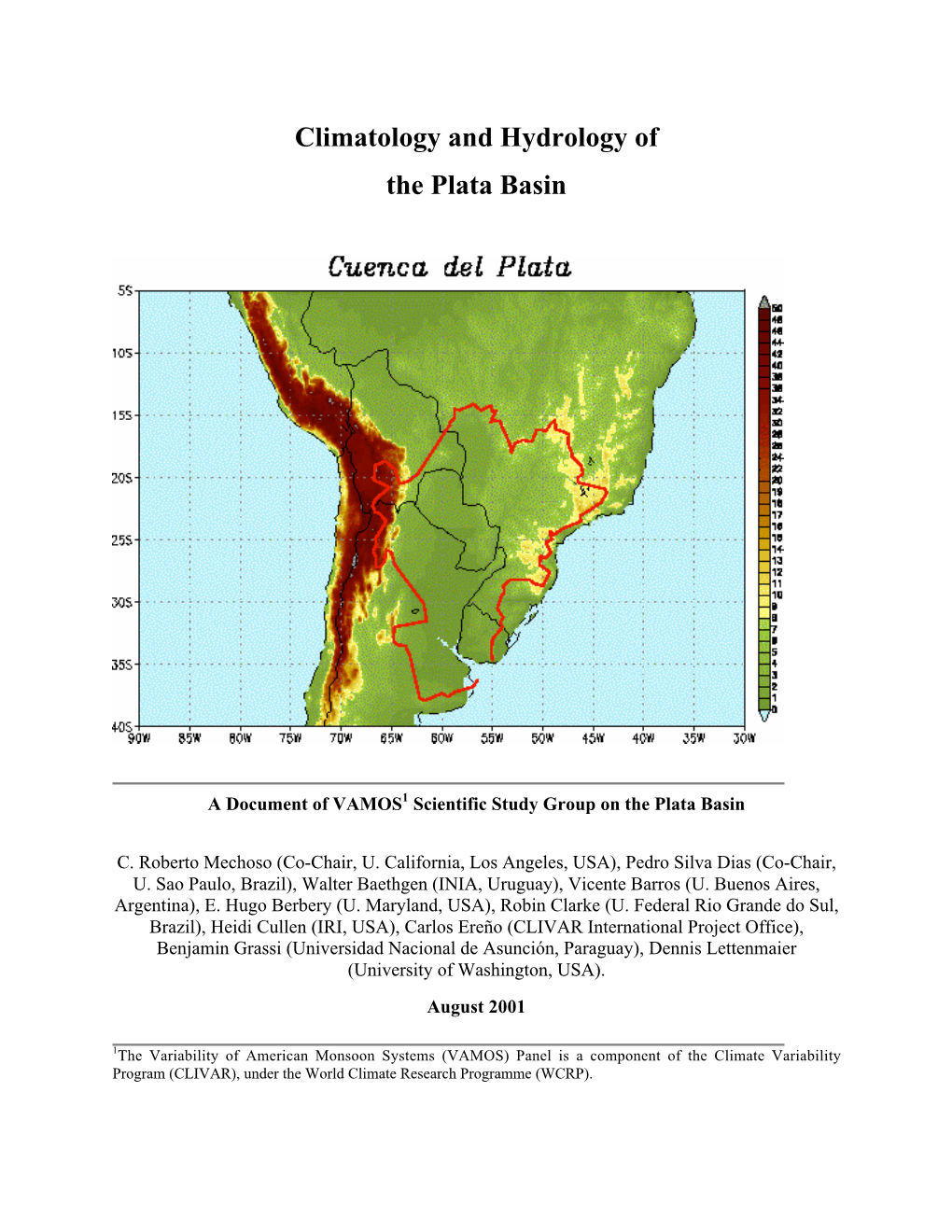 Climatology and Hydrology of the Plata Basin