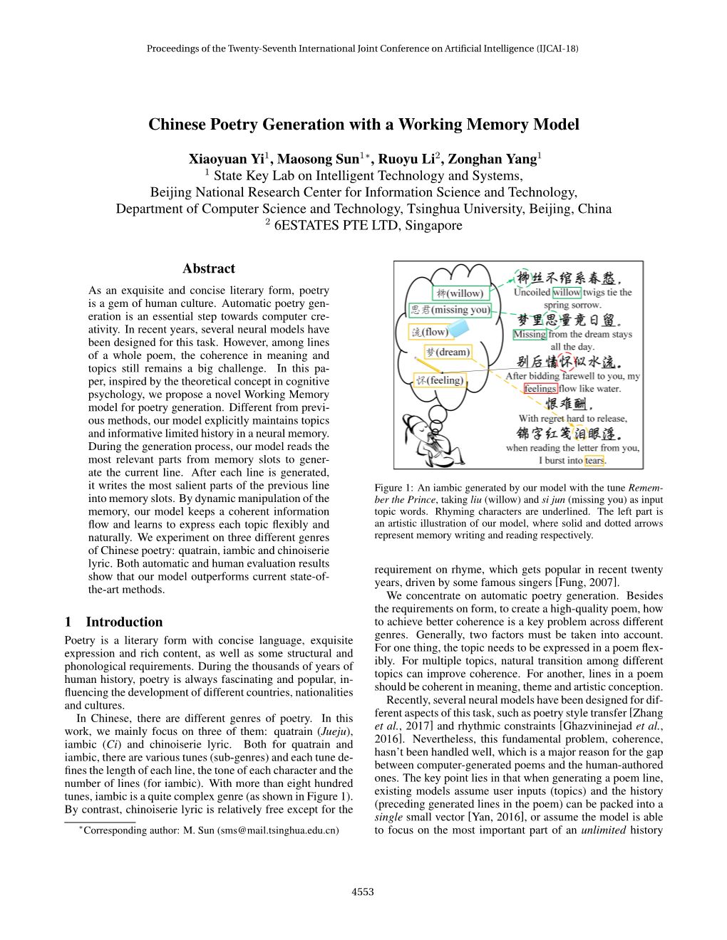 Chinese Poetry Generation with a Working Memory Model