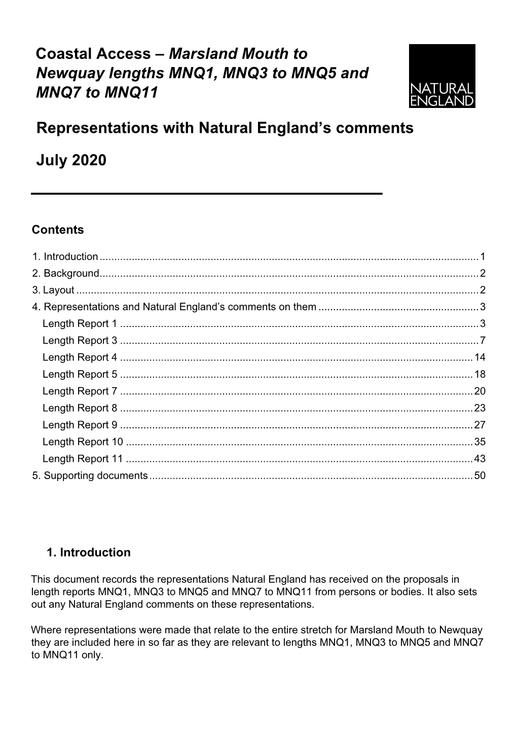 Marsland Mouth to Newquay Lengths MNQ1, MNQ3 to MNQ5 and MNQ7 to MNQ11