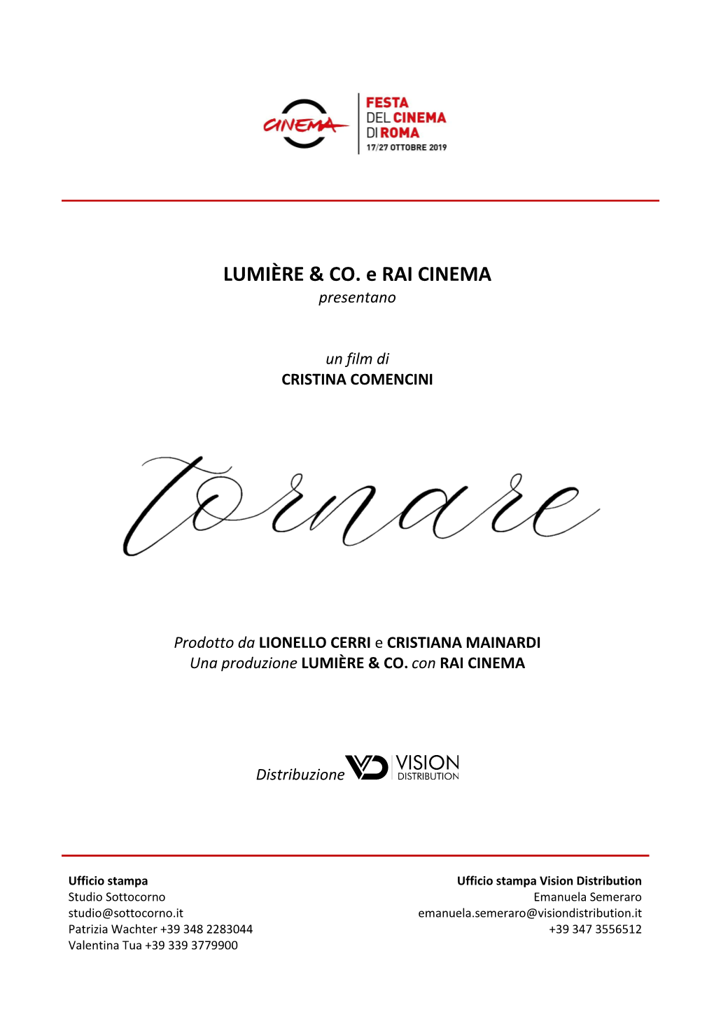 LUMIÈRE & CO. E RAI CINEMA