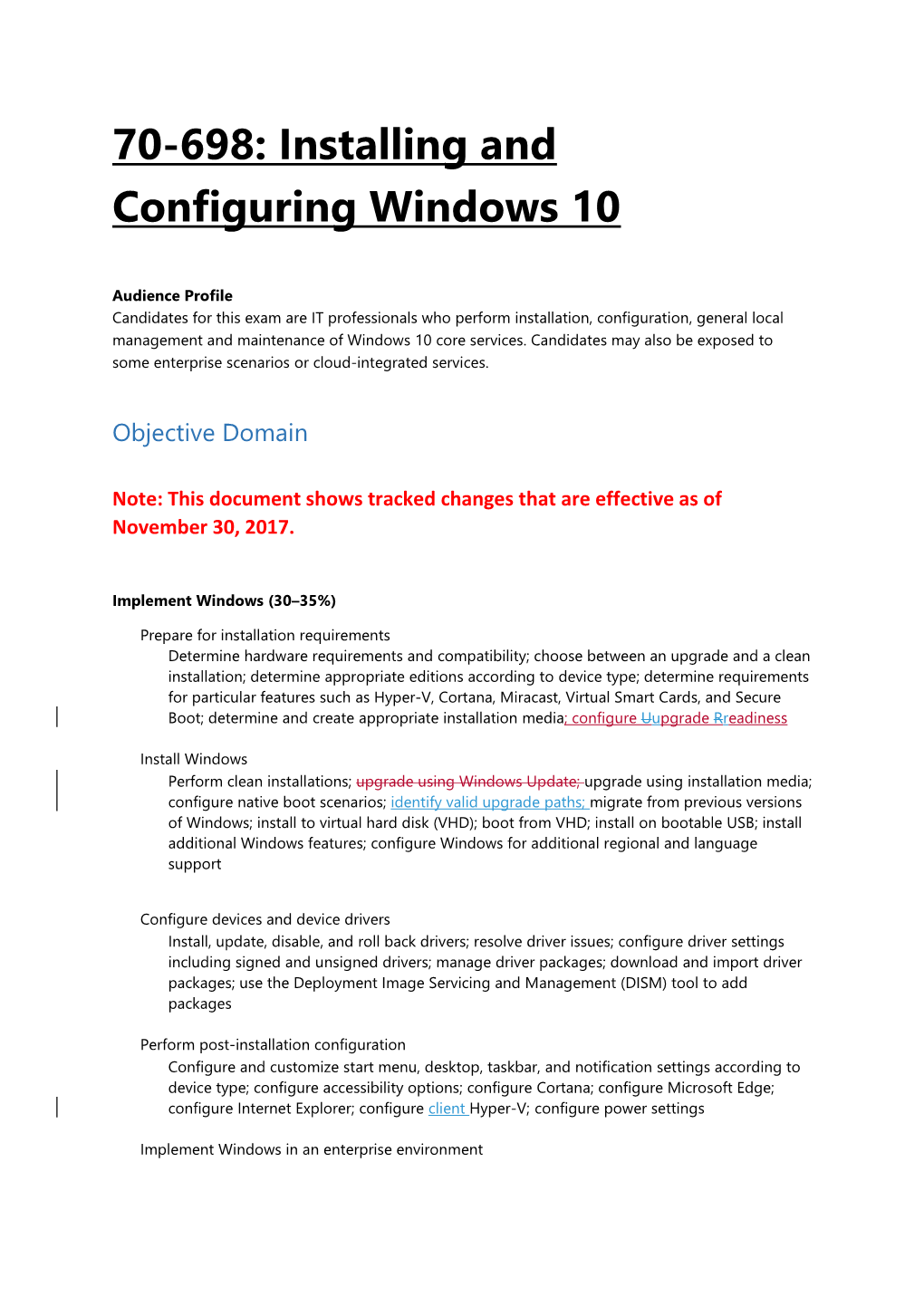 70-698: Installing and Configuring Windows 10