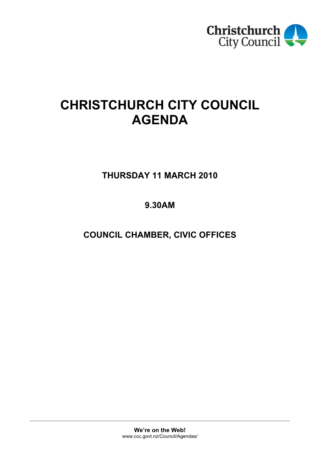 Council Agenda 11 March 2010