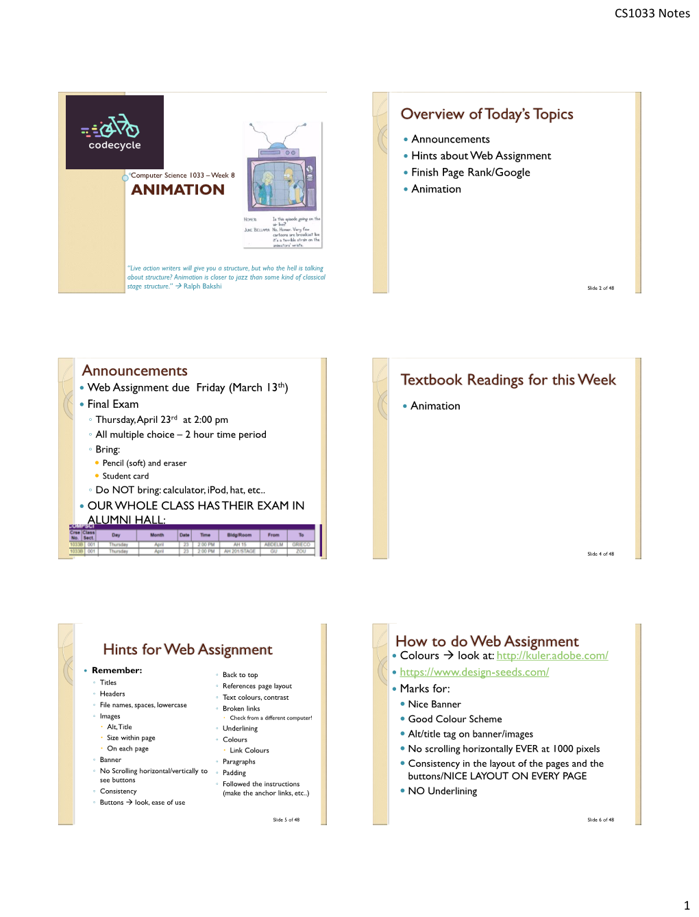 Overview of Today's Topics Announcements Textbook