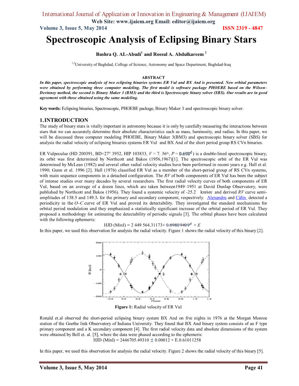 Spectroscopic Analysis of Eclipsing Binary Stars