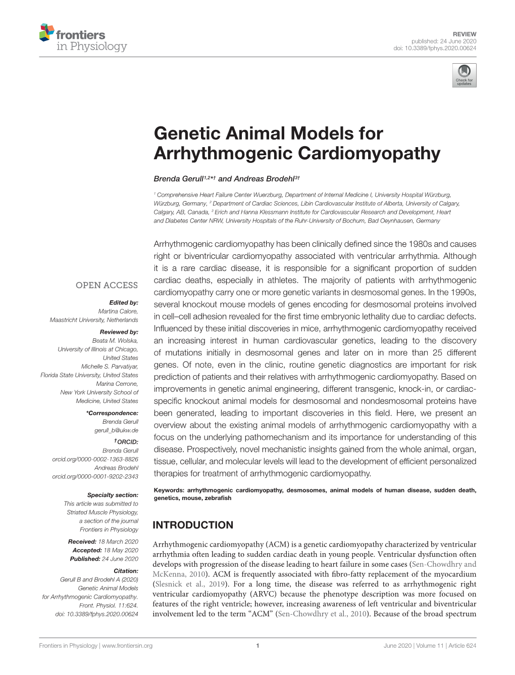 Genetic Animal Models for Arrhythmogenic Cardiomyopathy