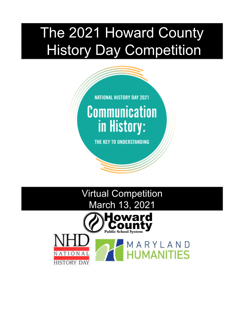 The 2021 Howard County History Day Competition