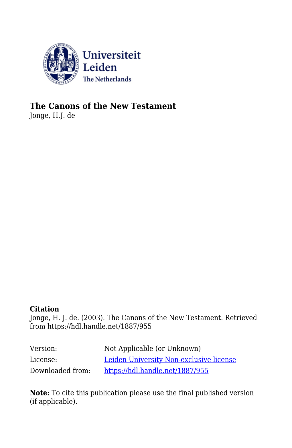 The Biblical Canons