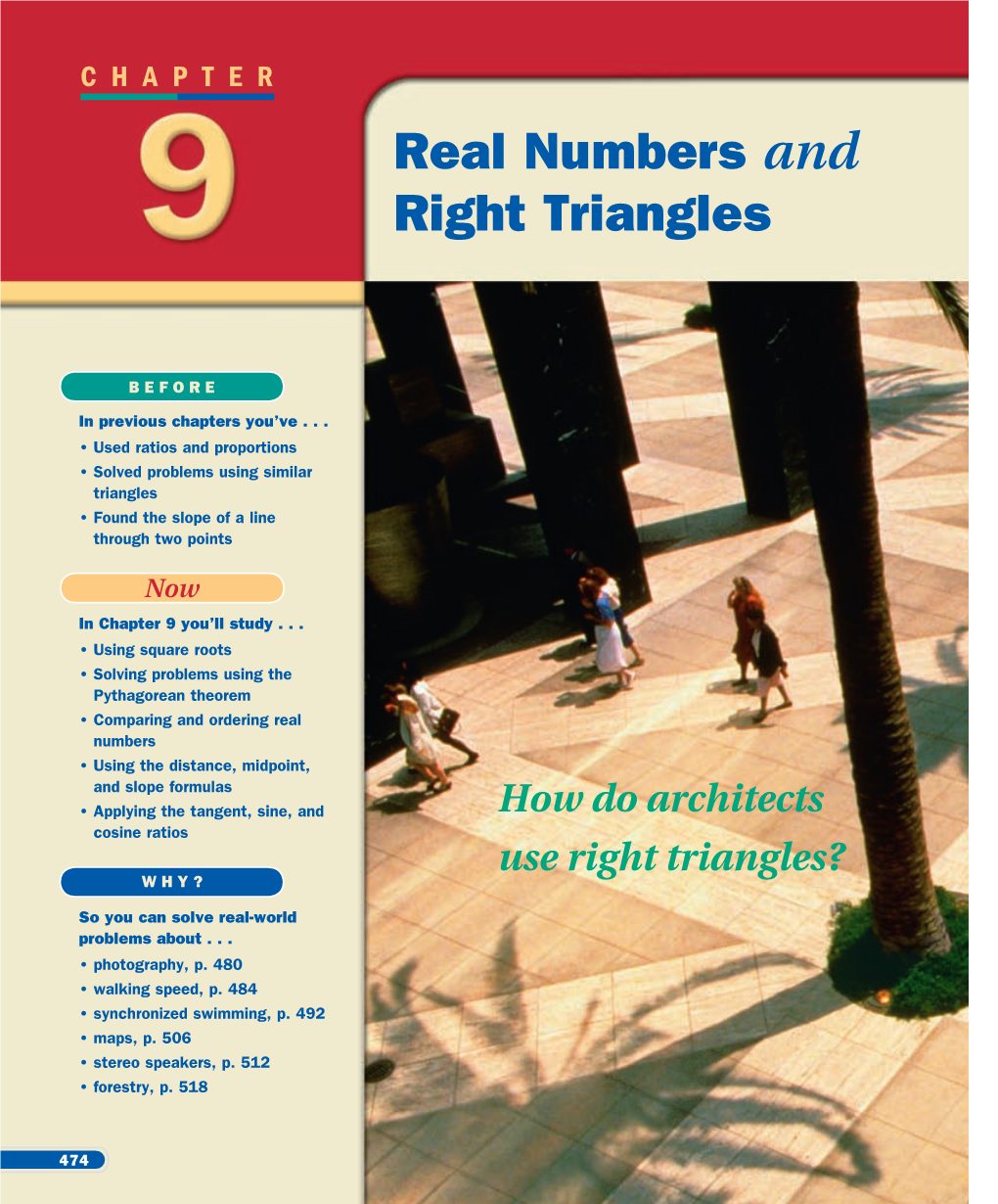 Real Numbers and Right Triangles