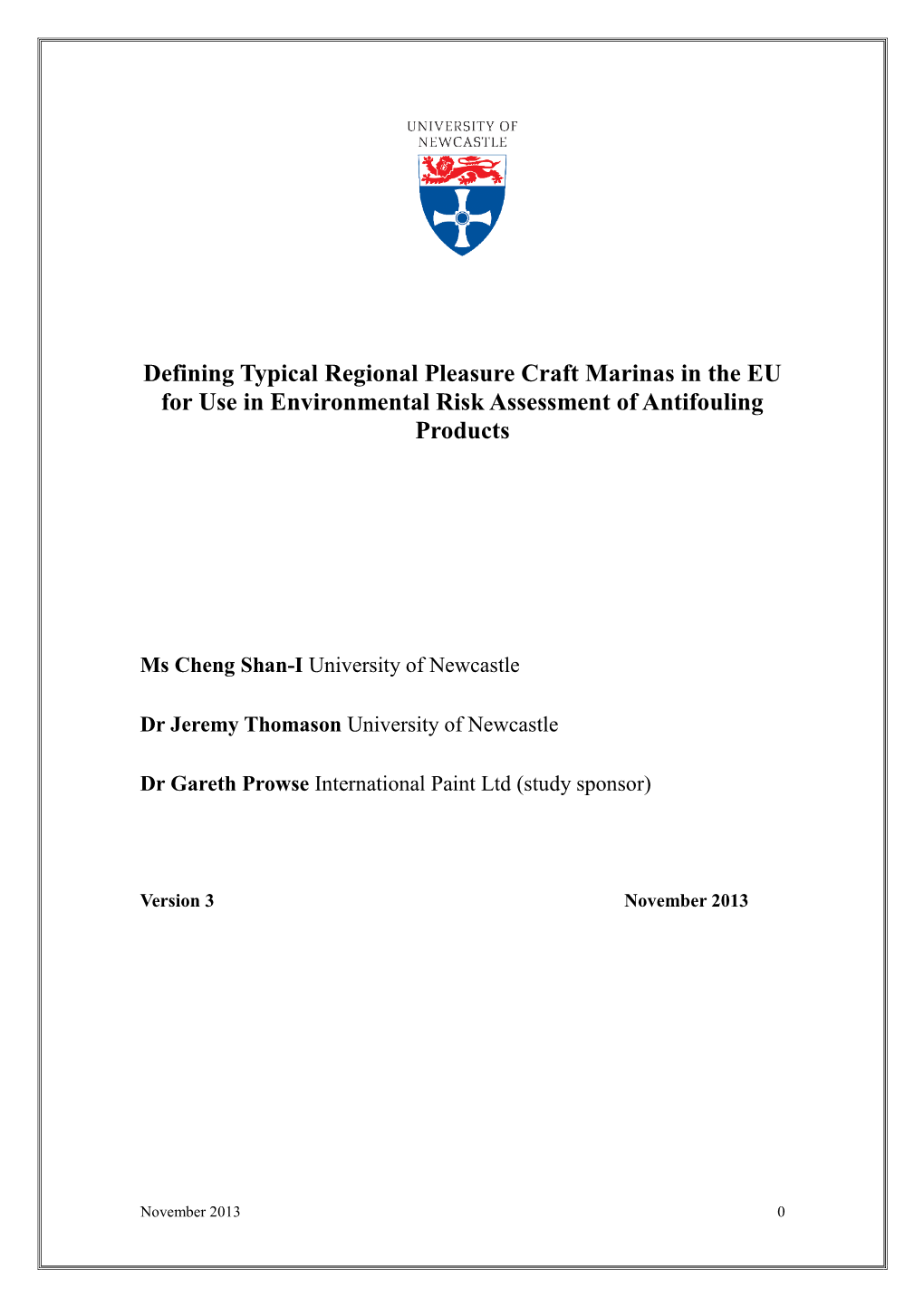 Defining Typical Regional Pleasure Craft Marinas in the EU for Use in Environmental Risk Assessment of Antifouling Products