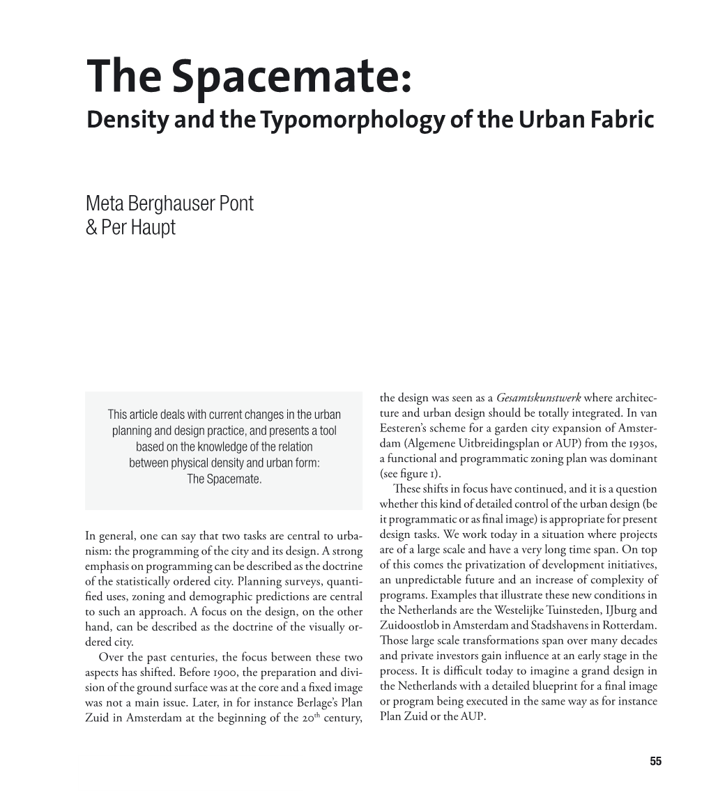 The Spacemate: Density and the Typomorphology of the Urban Fabric