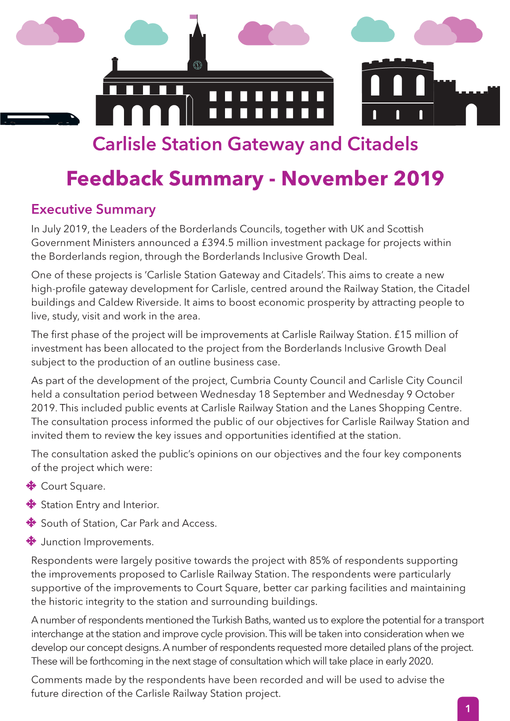 Carlisle Station Gateway Feedback Summary November 2019