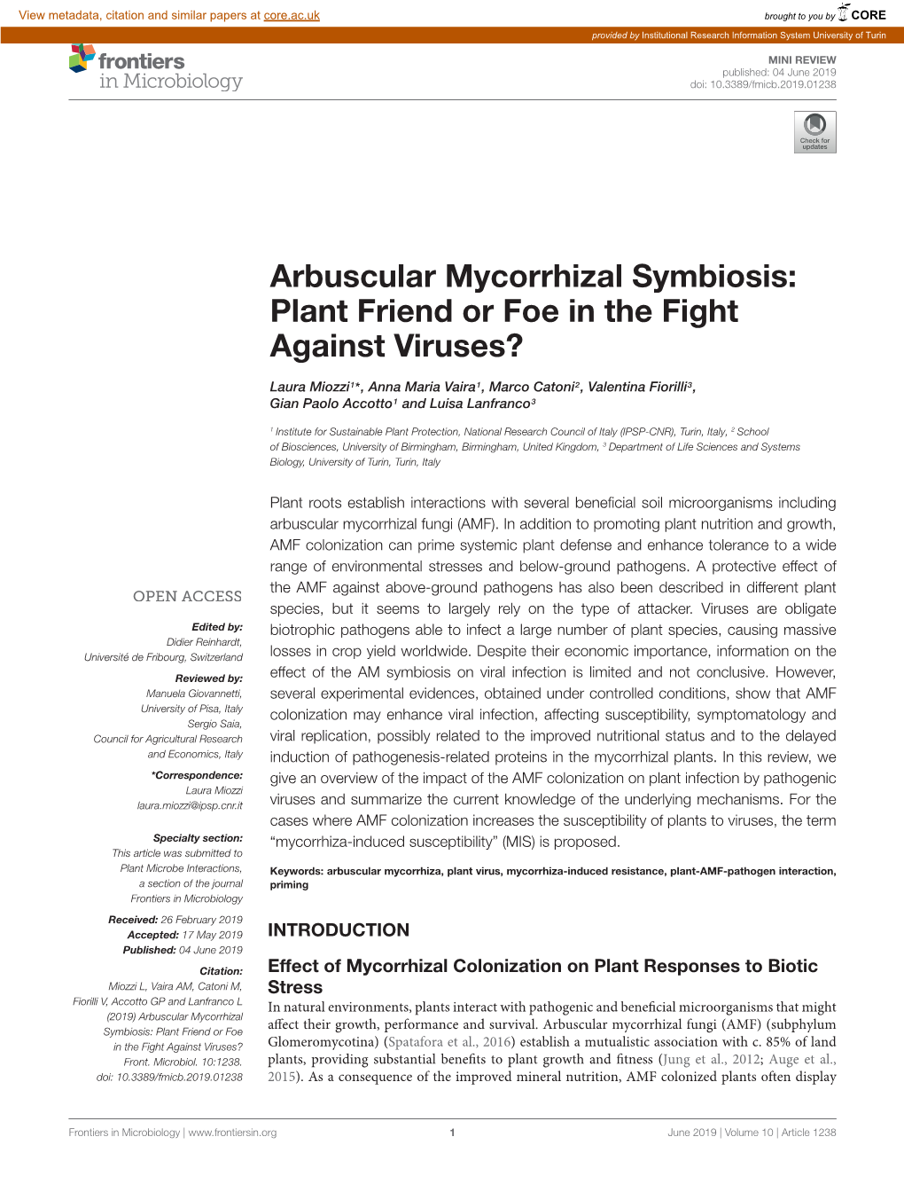 Arbuscular Mycorrhizal Symbiosis: Plant Friend Or Foe in the Fight Against Viruses?