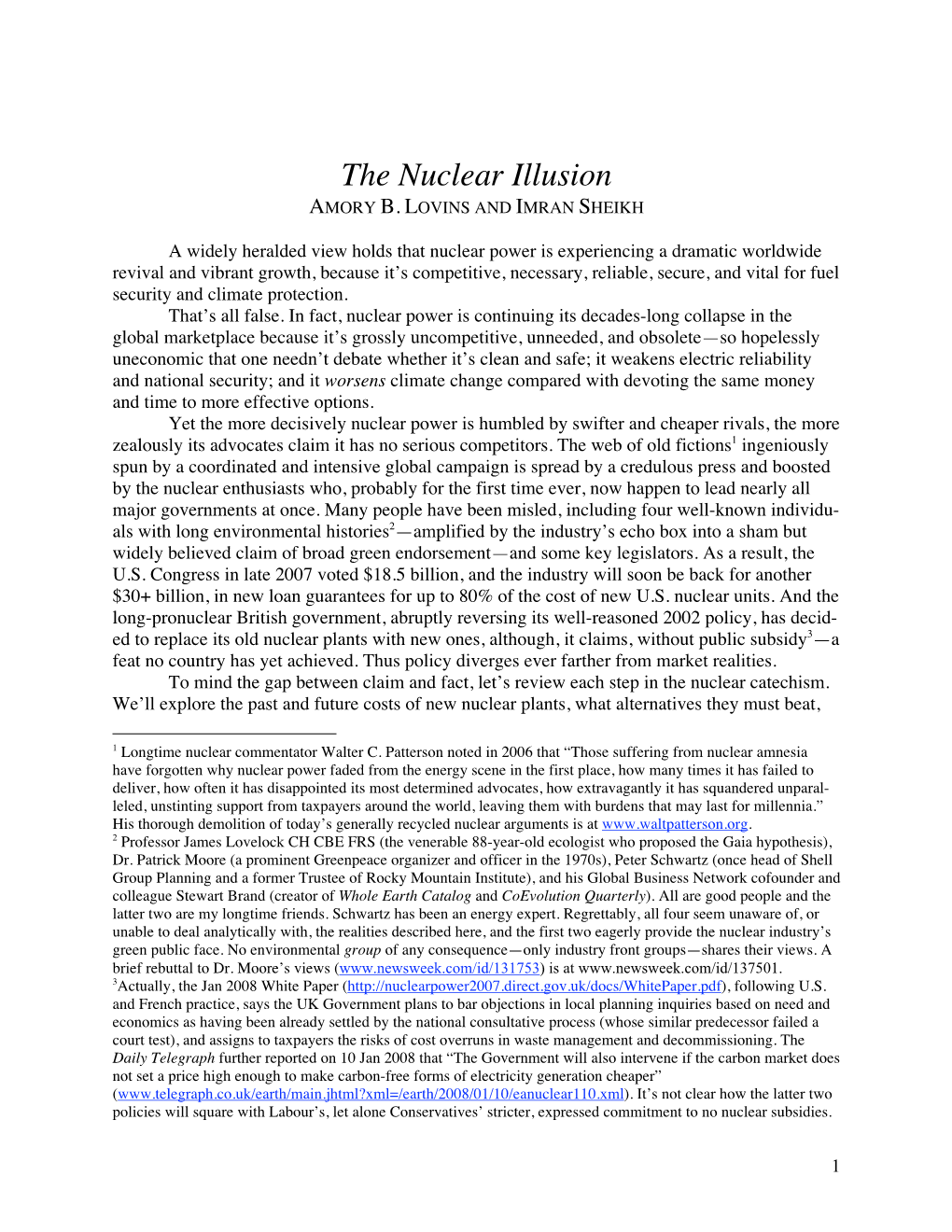 The Nuclear Illusion AMORY B