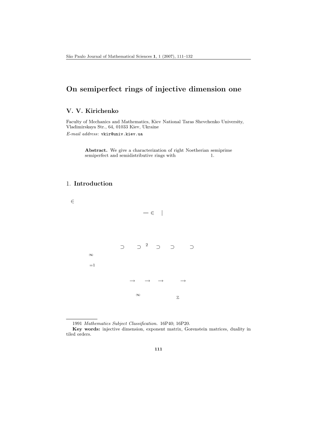 On Semiperfect Rings of Injective Dimension One