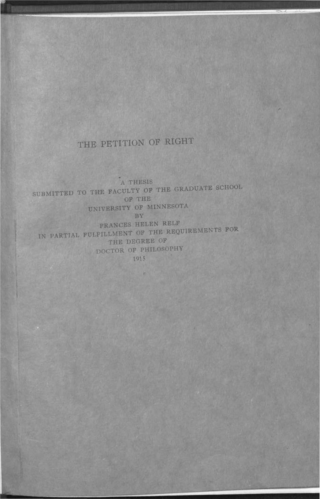 The Petition of Right