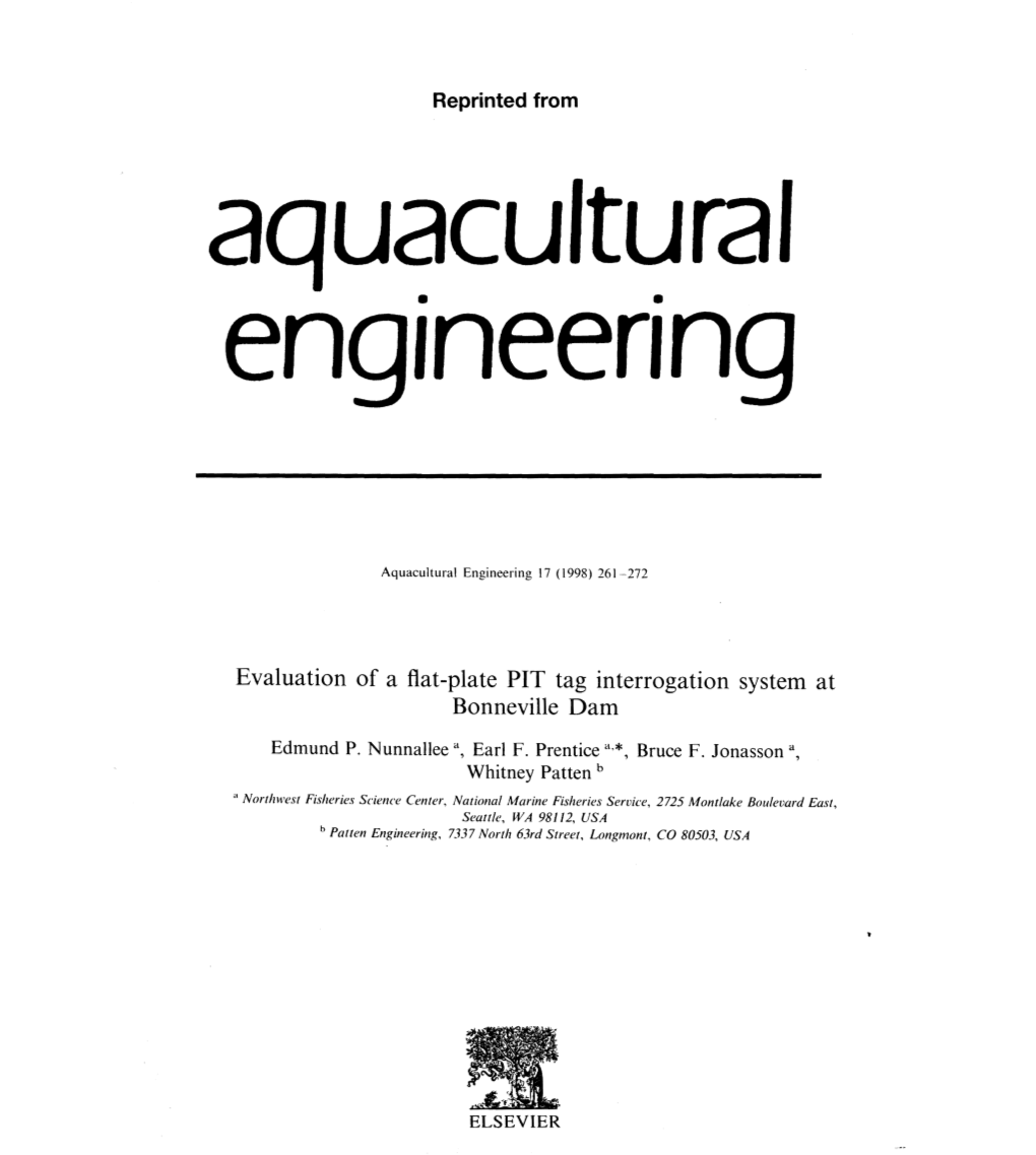Aquacultural Engineering• •