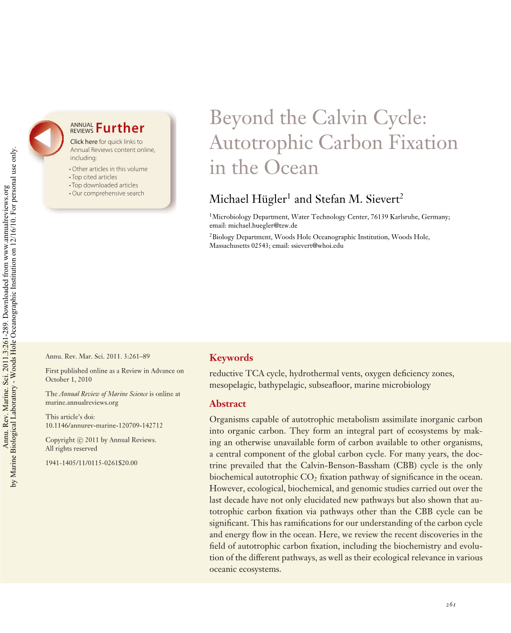 Beyond the Calvin Cycle: Autotrophic Carbon Fixation in the Ocean