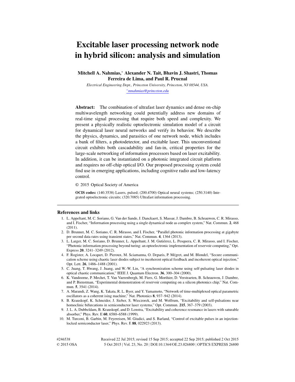 Excitable Laser Processing Network Node in Hybrid Silicon: Analysis and Simulation