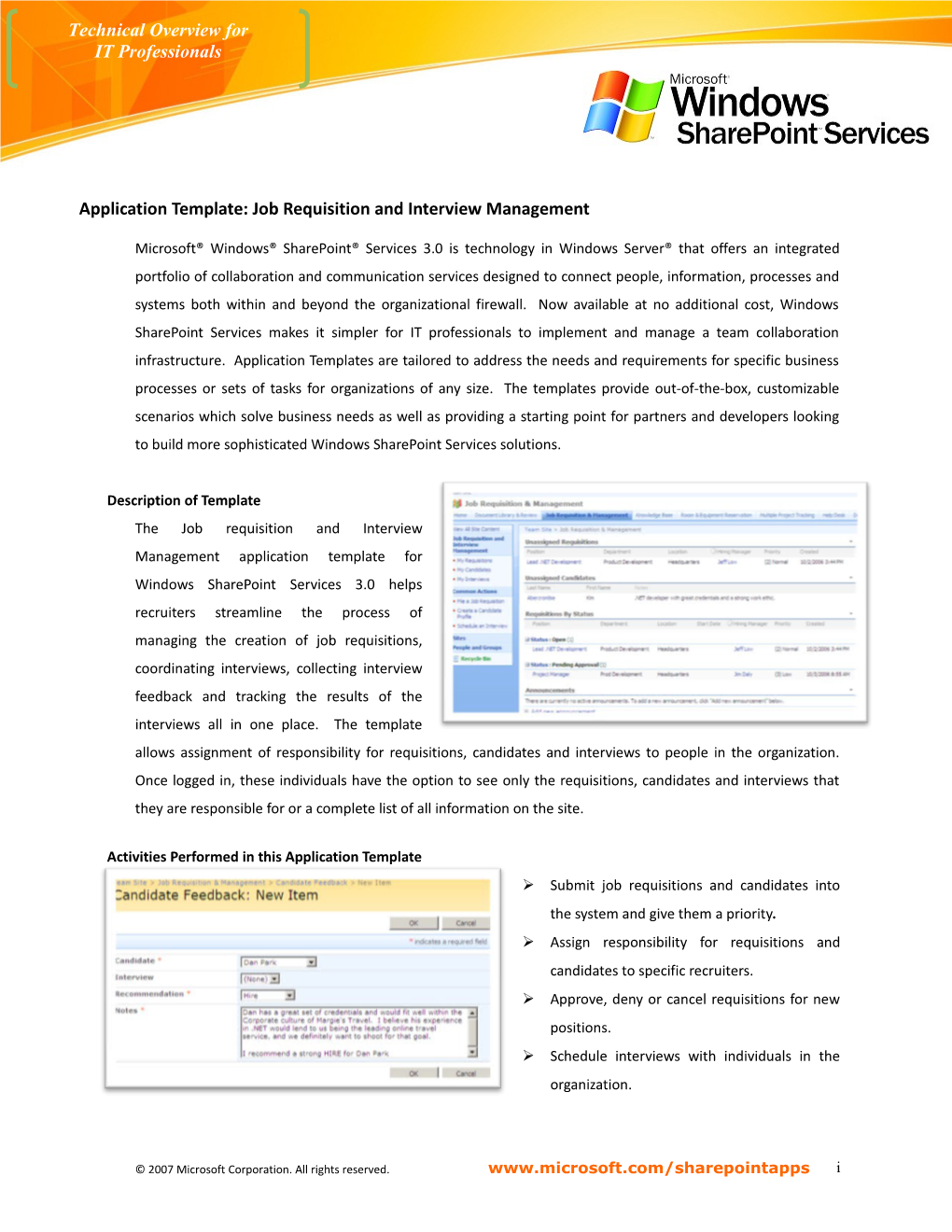 Technical Overview for IT Professionals